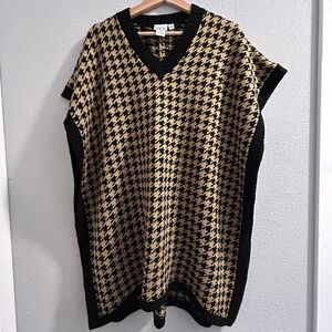 BFA Classics Women's Houndstooth V-Neck Sleeveless Knit Vest Sweater REG